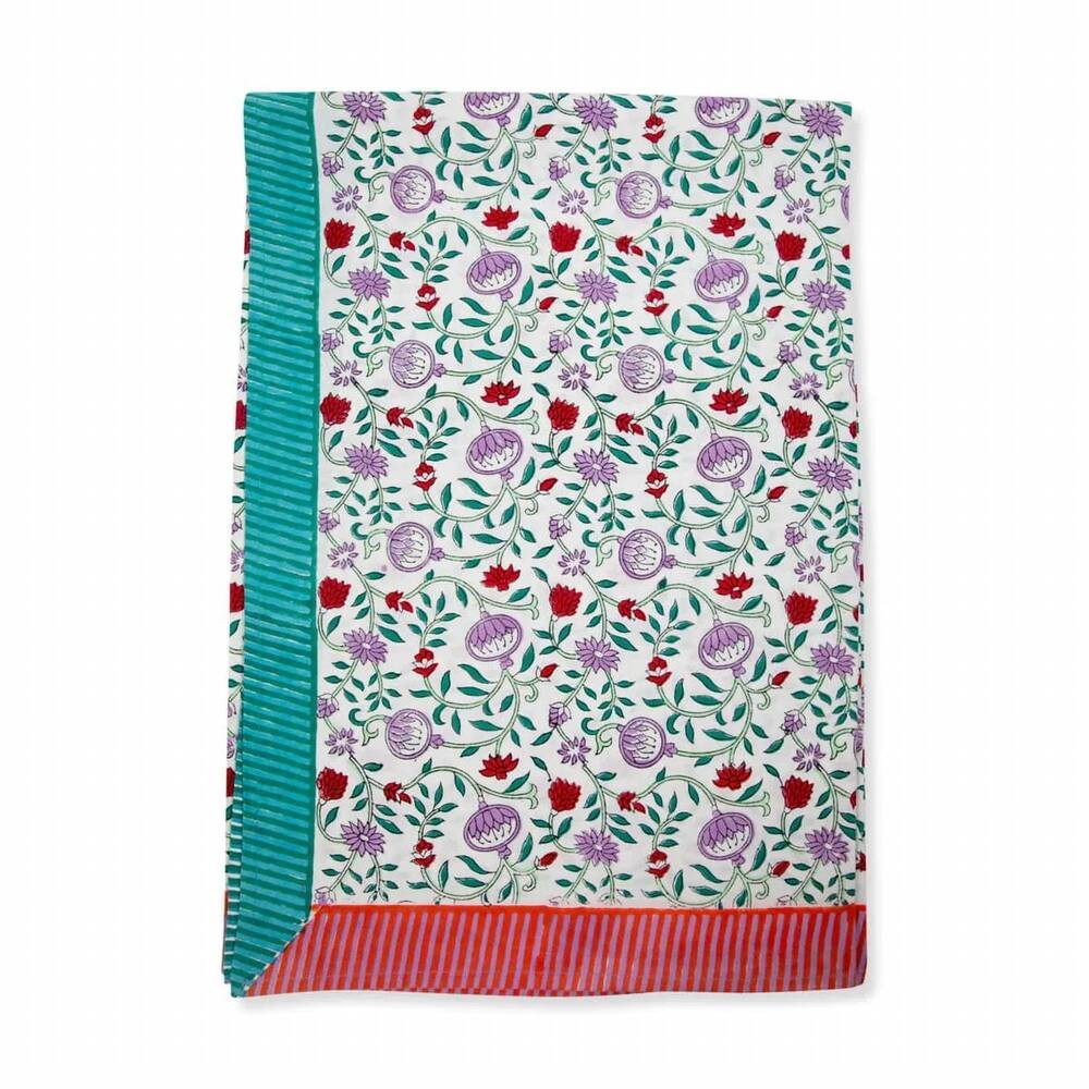 NEW FURBISH STUDIO loews tablecloth in white multi